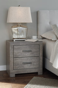 Colvern Casual Gray Color Two Drawer Night Stand