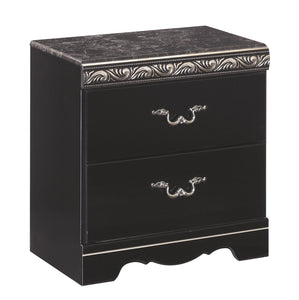 Connicon Traditional Black Color Two Drawer Night Stand