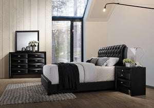 Blemerey 110 Black Wood bonded leather Bed Group Queen Bed Dresser Mir Lynn Red Blemerey 110 Black Wood bonded leather Bed Group Queen Bed Dresser Mir Lynn Red