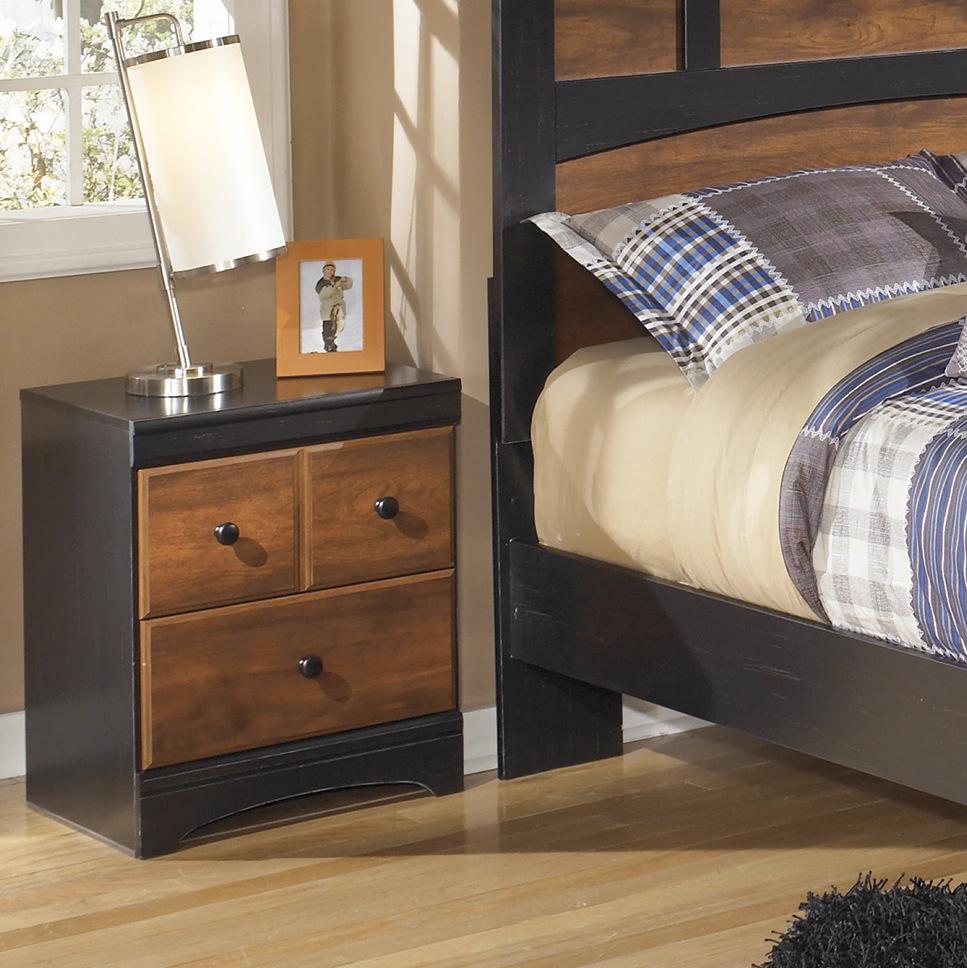Airwell Casual Dark Brown Color Two Drawer Night Stand