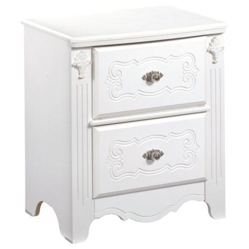 Exquisite White Two Drawer Night Stand