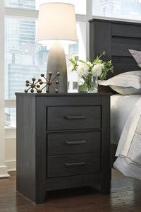 Brinxony Casual Black Two Drawer Night Stand