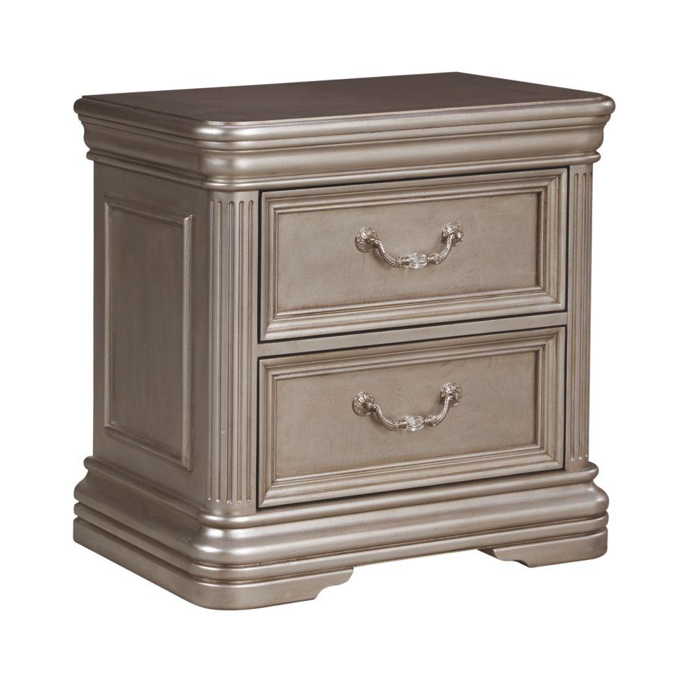 Birlanny Silver Two Drawer Night Stand
