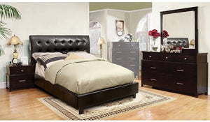 Hendrik Collection CM7057CKBDMN 4-Piece Bedroom Set with California King Bed, Dresser, Mirror, and Nightstand in Espresso Color