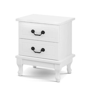 Bedside Table Storage Lamp Side Nightstand Unit Cabinet Bedroom White