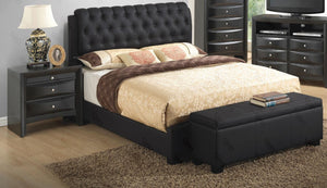 G1500CTBUPNB 3 Piece Set including Twin Size Bed, Nightstand and Bench in Black