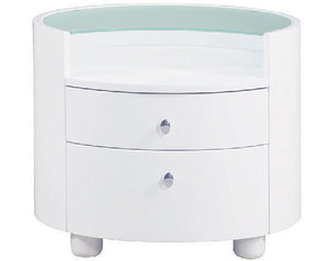 20" Sophisticated White High Gloss Nightstand