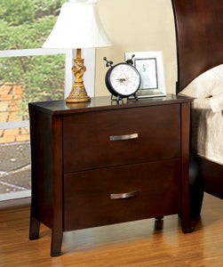Contemporary Carlson Curved Edge Brown Cherry Night Stand