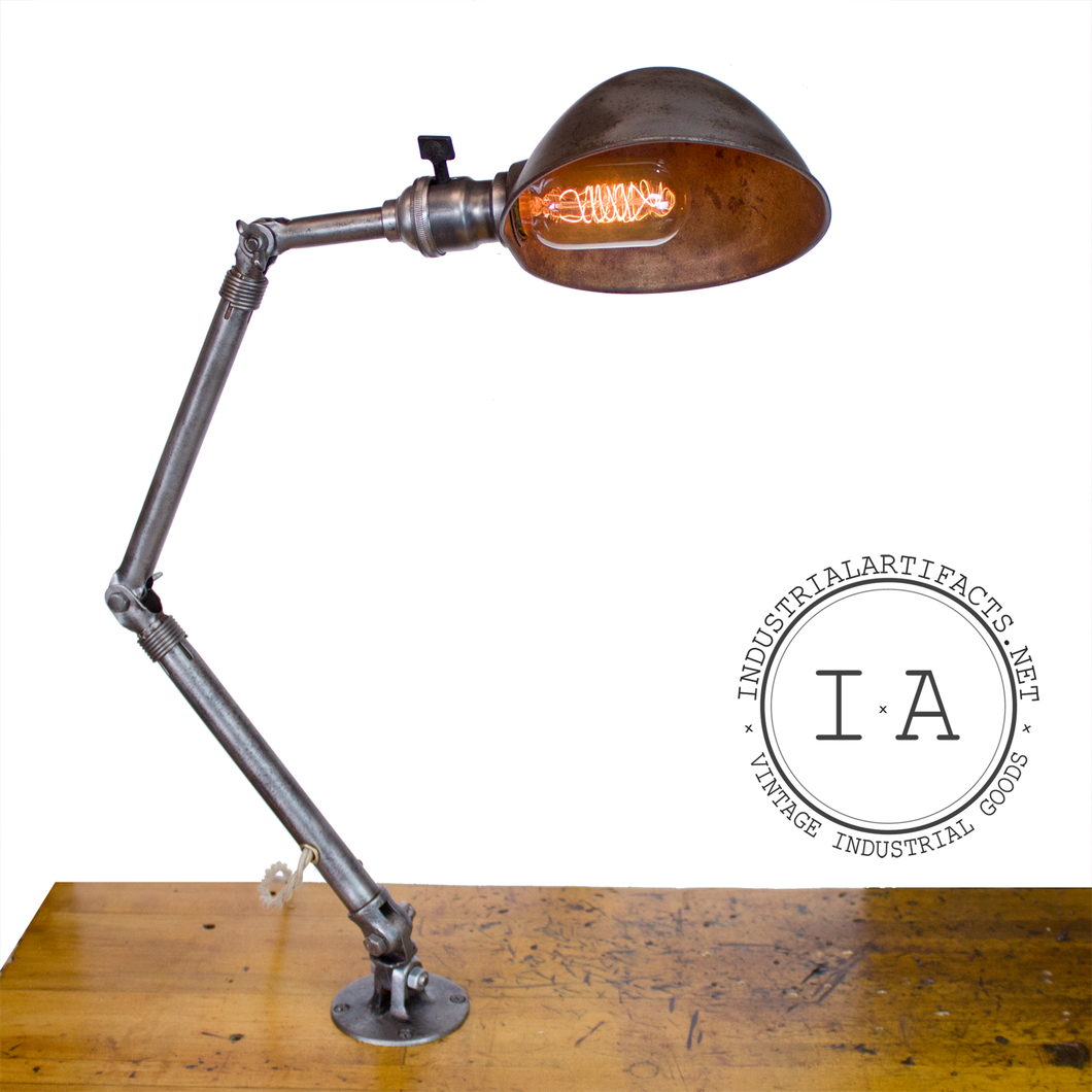 Vintage Industrial Ajusco Articulating Lamp Wall Table Work Shop Adjustable Arm