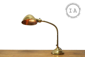 Vintage Brass Gooseneck Desk Lamp
