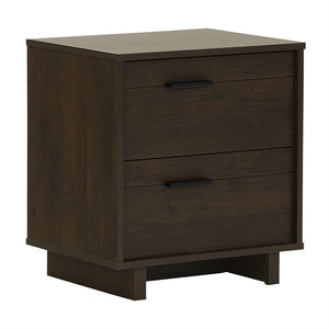 Modern End Table Nightstand in Brown Wood Finish
