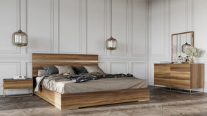 Modern Light Oak Eastern King Bedroom Set