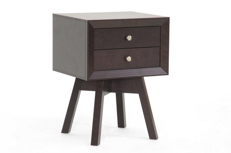 ST-005-AT Baxton Studio Warwick Modern Accent Table And Nightstand, In Brown