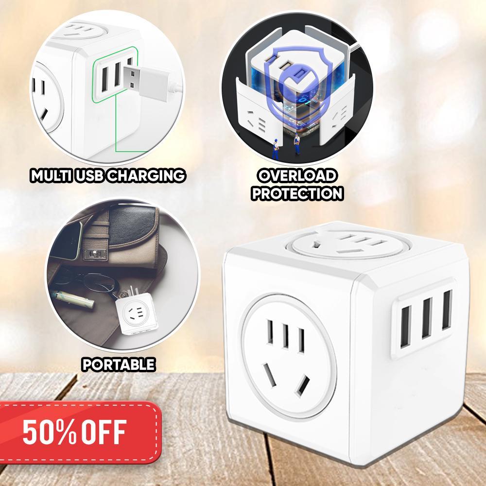 3-USB Ports Cube Socket