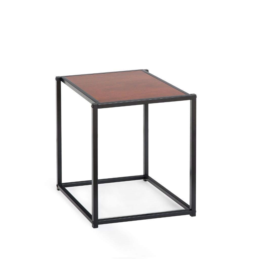 Contemporary End Table Nightstand with Brown Wood Finish Top