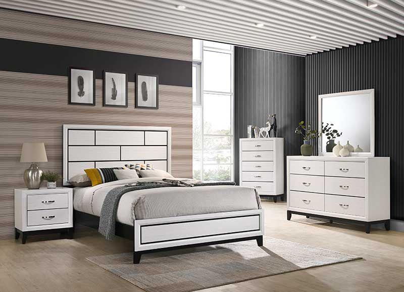 Akerson White 5 Piece Queen Bedroom Set