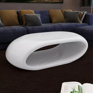 Coffee Table Fibre Glass High Gloss White