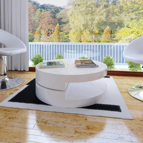 Coffee Table Round High Gloss White