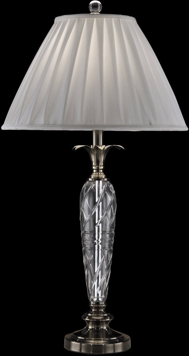 0-004844>Cutler Bay Crystal Table Lamp Antique Nickel