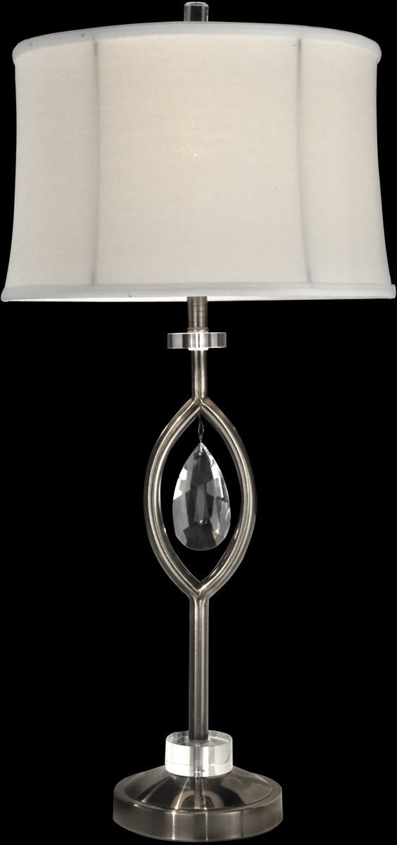0-004065>Rachel Crystal Table Lamp Antique Nickel