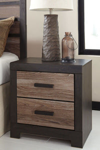 Harlinton Warm Gray/Charcoal Two Drawer Night Stand