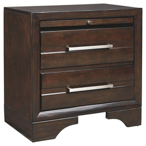 Andriel Dark Brown Two Drawer Night Stand