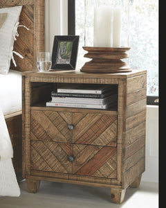 Grindleburg Light Brown Two Drawer Night Stand