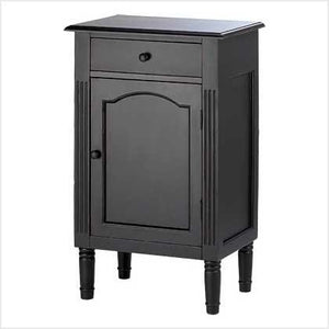 Hand Painted Antiqued Matte Black Wood Cabinet 10039092 Free Shipping