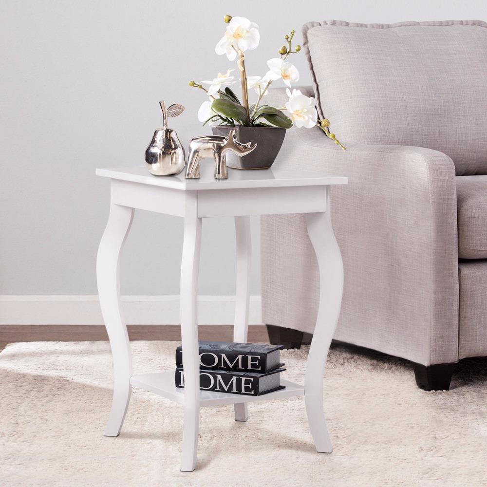 Modern Vintage End Table with Shelf