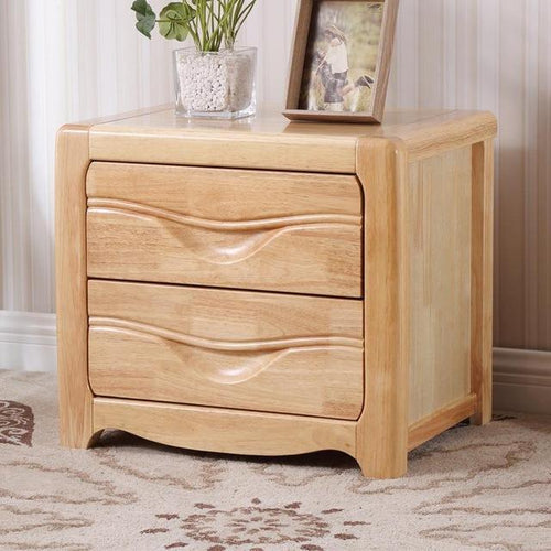 Bedside Minimalist Modern Chinese Mini Oak Storage Side Cabinet W/ Lock