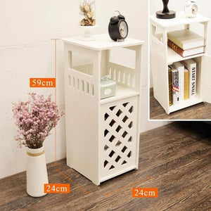 Cabinet Simple Lockers MultiFunction Mini Bedroom Bedside Cabinets White