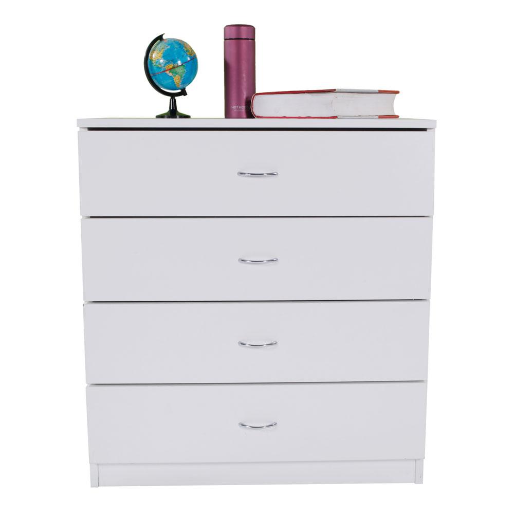 White Simple MDF 4-Drawer Dresser Table