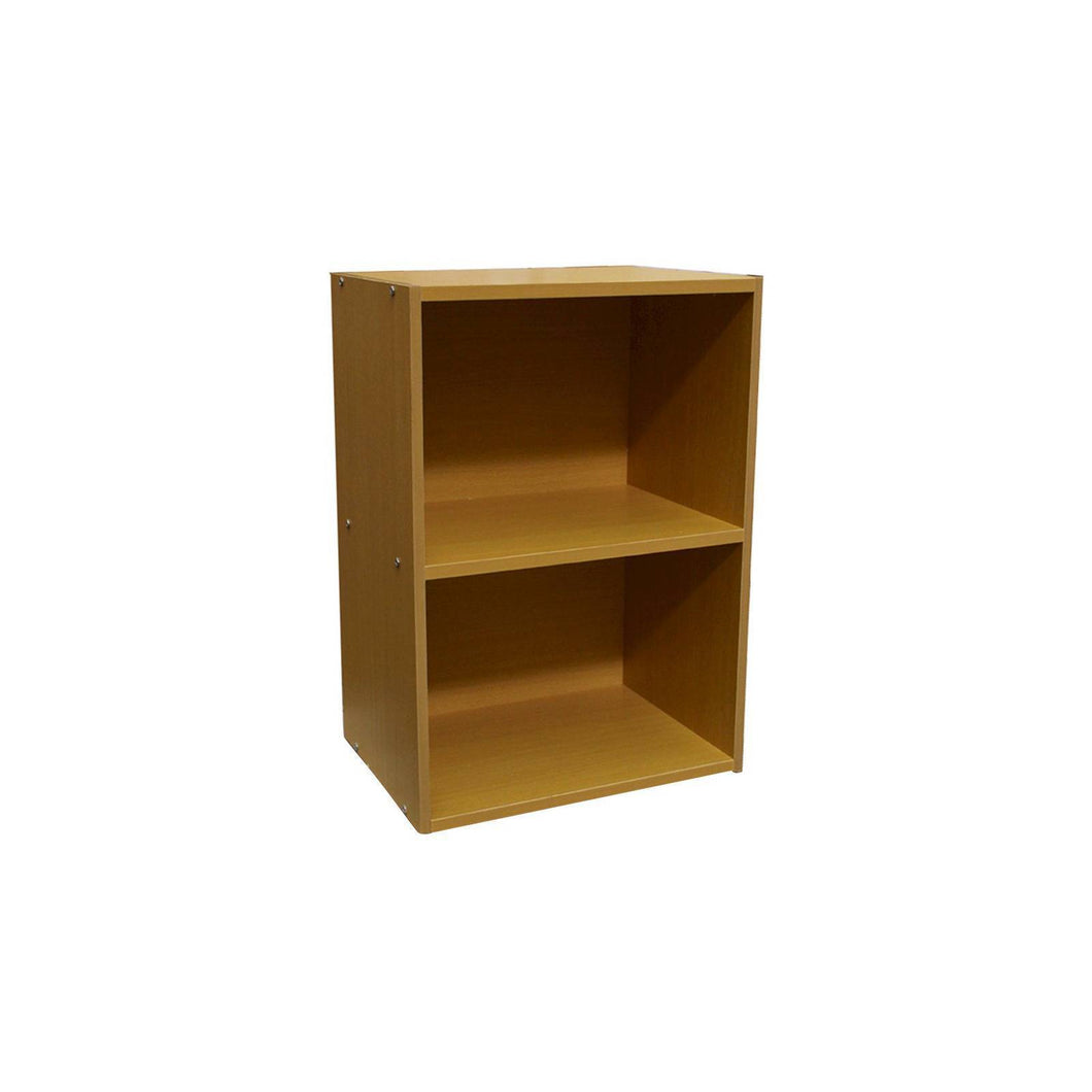 2 Level Bookshelf Tan Wood - Ore International