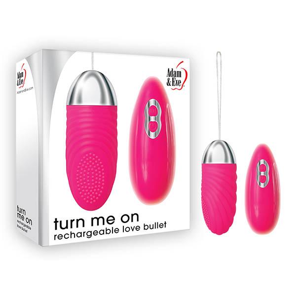 Adam & Eve Turn Me On USB Rechargeable Waterproof Love Bullet With Remote Control Pink 8.9 cm (3.5’’)